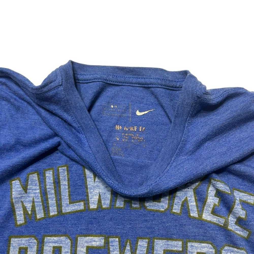 MLB Authentic Milwaukee Brewers Nike Tee Blue T-s… - image 4
