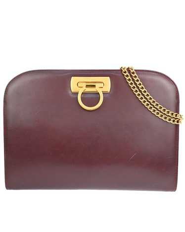 Salvatore Ferragamo Burgundy Leather Shoulder Bag - image 1