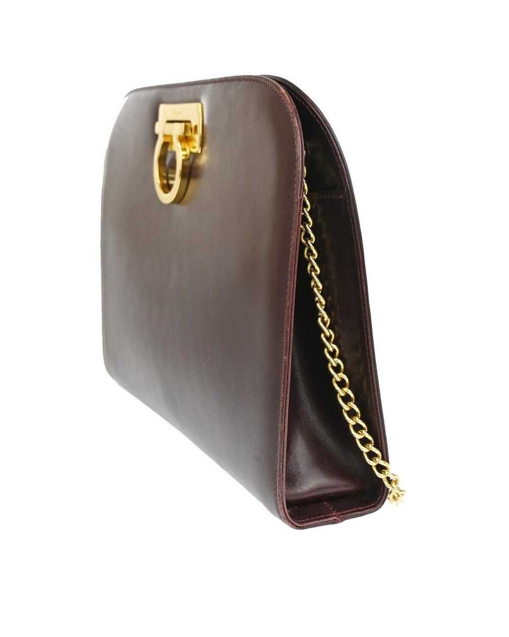 Salvatore Ferragamo Burgundy Leather Shoulder Bag - image 2