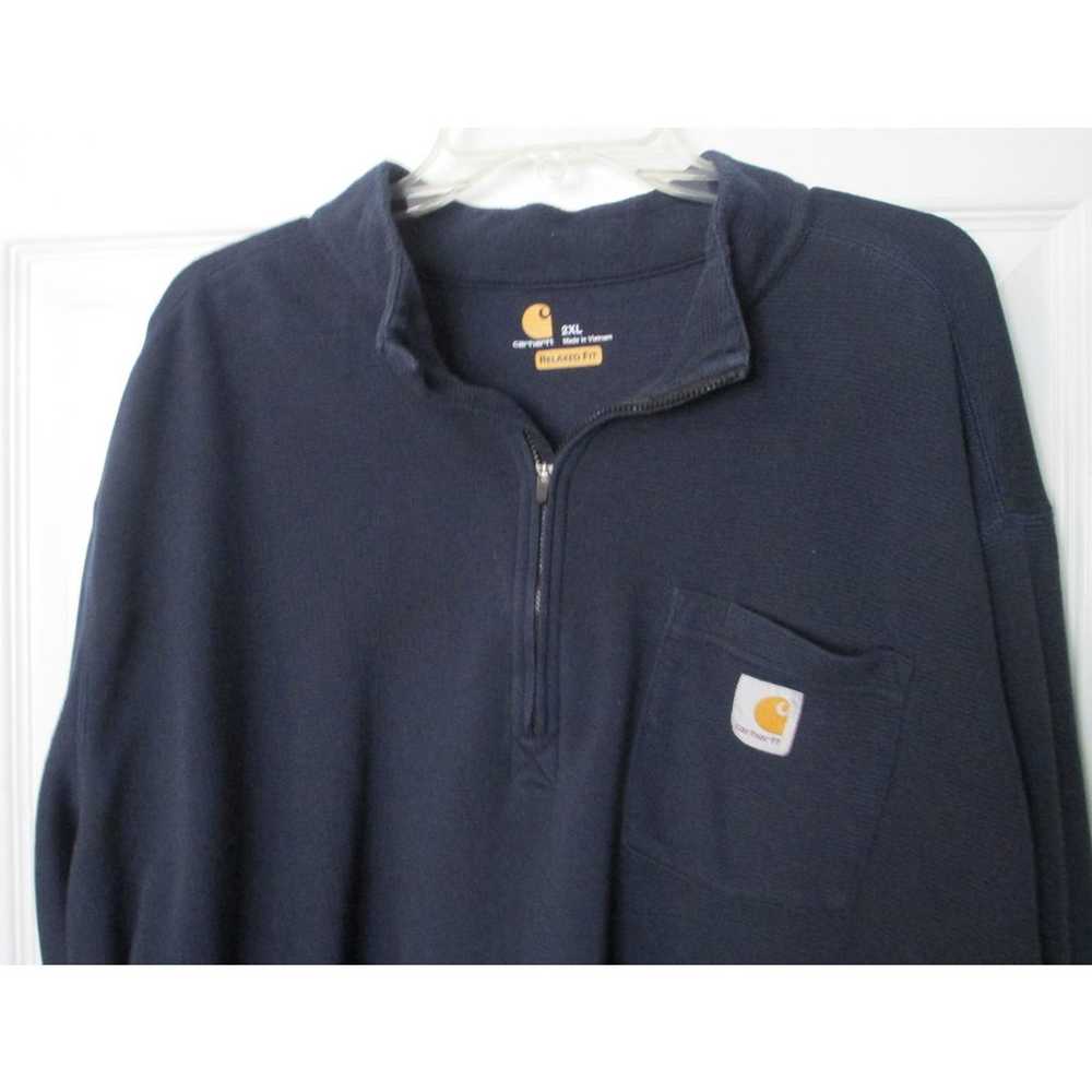 Carhartt Shirt Mens 2xl Navy Relaxed Fit Force 1/… - image 2