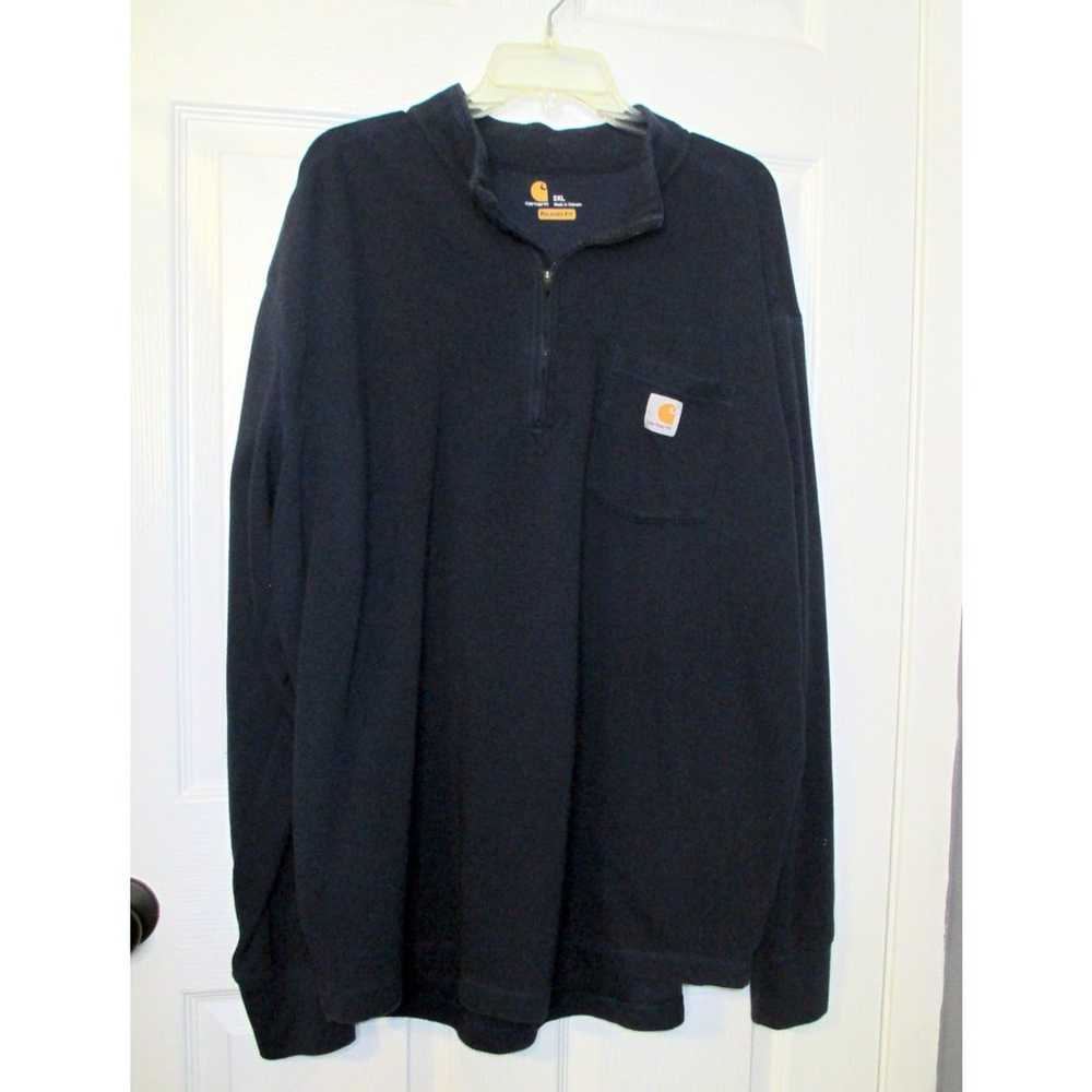 Carhartt Shirt Mens 2xl Navy Relaxed Fit Force 1/… - image 6