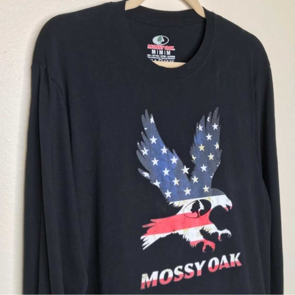 Mossy Oak Red White Blue Eagle Flag Black Long Sl… - image 2