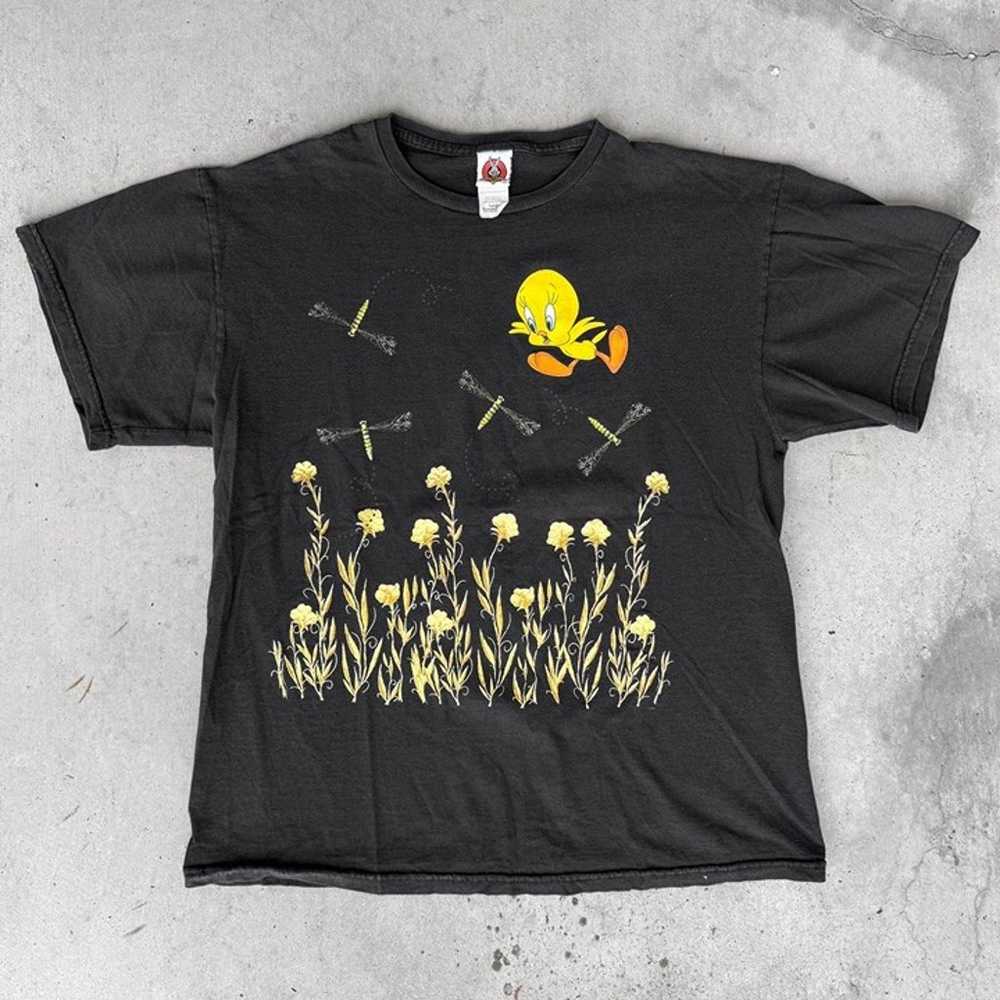 Vintage 90s Tweety Bird Flower T Shirt - image 1