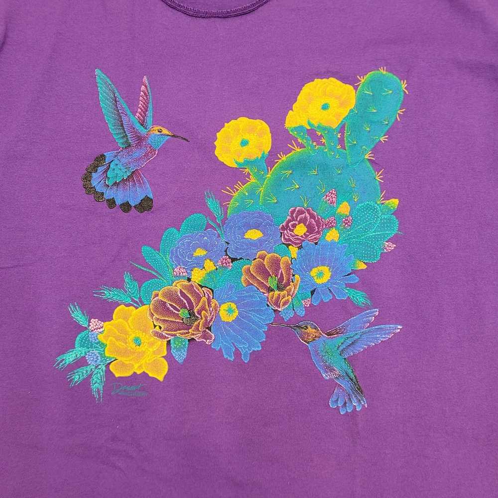 Fruit Of The Loom Vintage 1986 Hummingbird Floral… - image 10