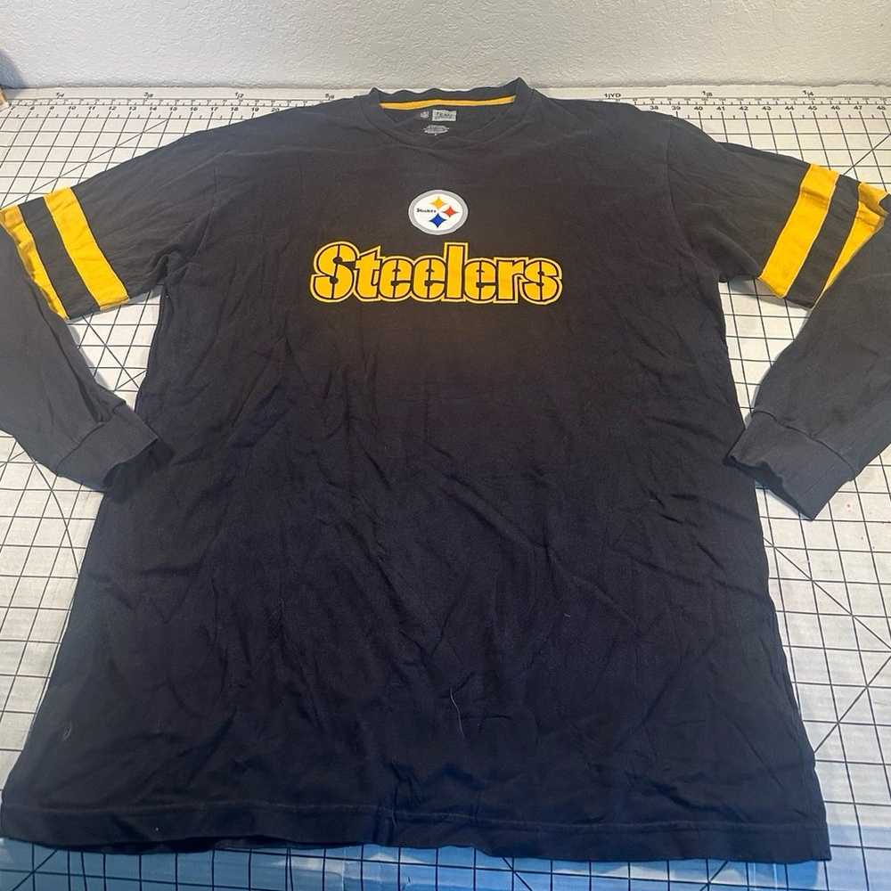 NFL Pittsburgh Steelers Logo Black Long Sleeve T-… - image 2
