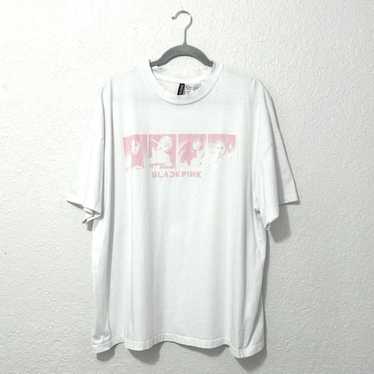 Black Pink short sleeve shirt white and pink size 