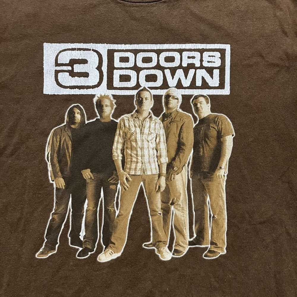 Vintage 2006 3 Doors Down Brown Band Tour T-Shirt - image 2