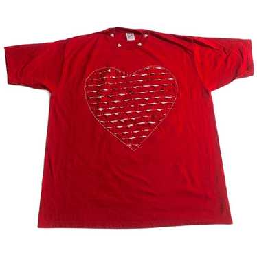 Jerzees (XL) American VINTAGE 90’s Red Heart Cut-… - image 1