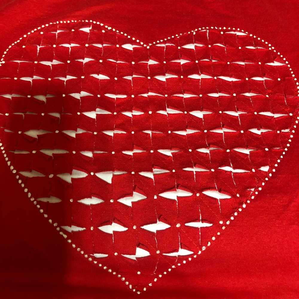 Jerzees (XL) American VINTAGE 90’s Red Heart Cut-… - image 2