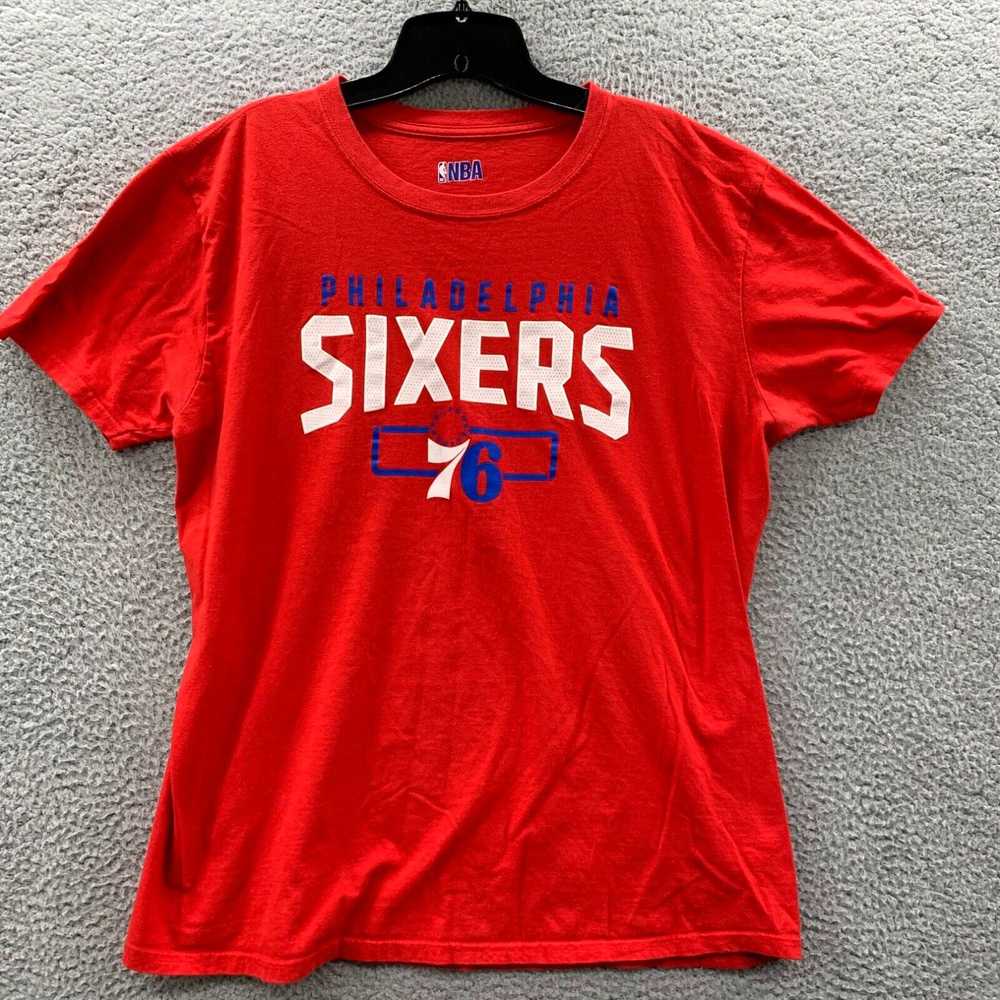 NBA PHILADELPHIA 76ers Shirt Mens Large Red White… - image 1