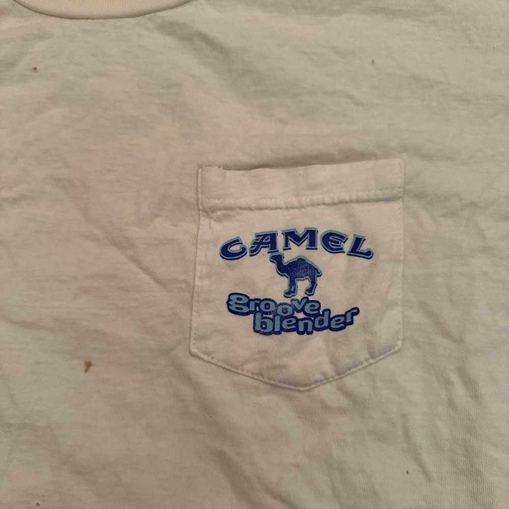 Vintage Camel Groove Blender Shirt White & Blue M… - image 3