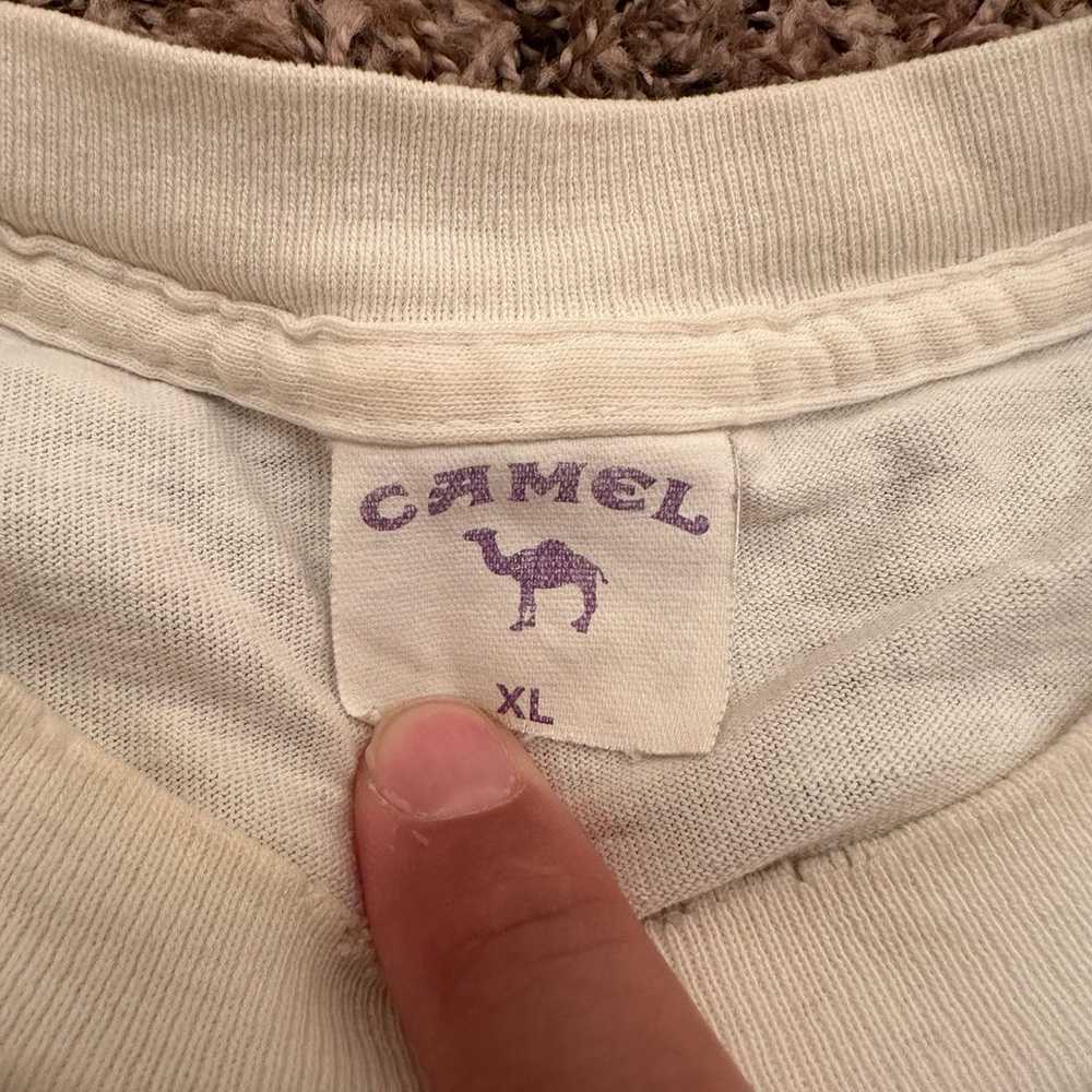 Vintage Camel Groove Blender Shirt White & Blue M… - image 5