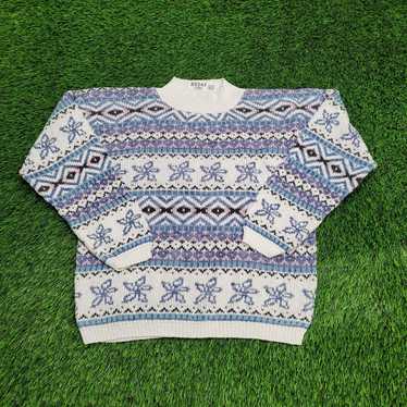 Vintage Vintage Geometric 90s Aztec Nordic Sweater - image 1