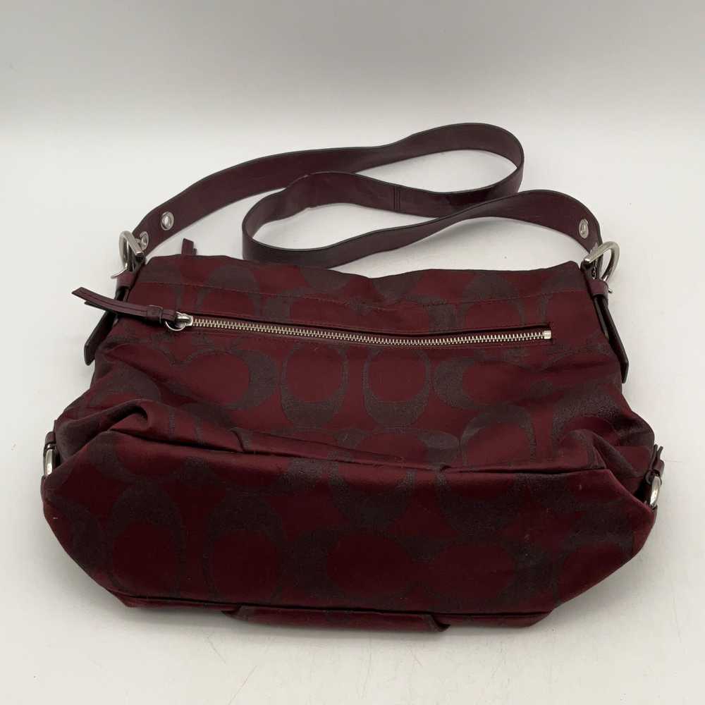 Coach Womens Maroon Signature Print Outer Zip Poc… - image 2