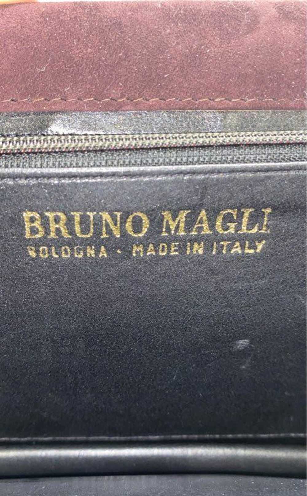 Vintage Bruno Magli Italy 80s Brown Suede Shoulde… - image 3