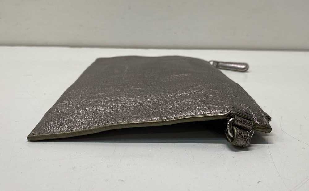 Michael Kors Silver Metallic Leather Envelope Zip… - image 3