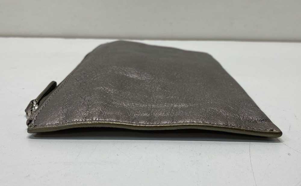 Michael Kors Silver Metallic Leather Envelope Zip… - image 4