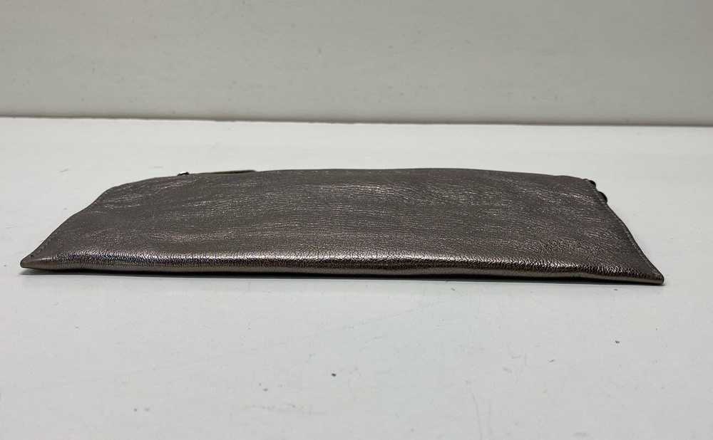 Michael Kors Silver Metallic Leather Envelope Zip… - image 5