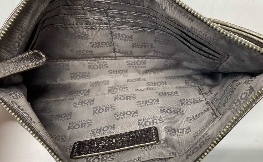 Michael Kors Silver Metallic Leather Envelope Zip… - image 6