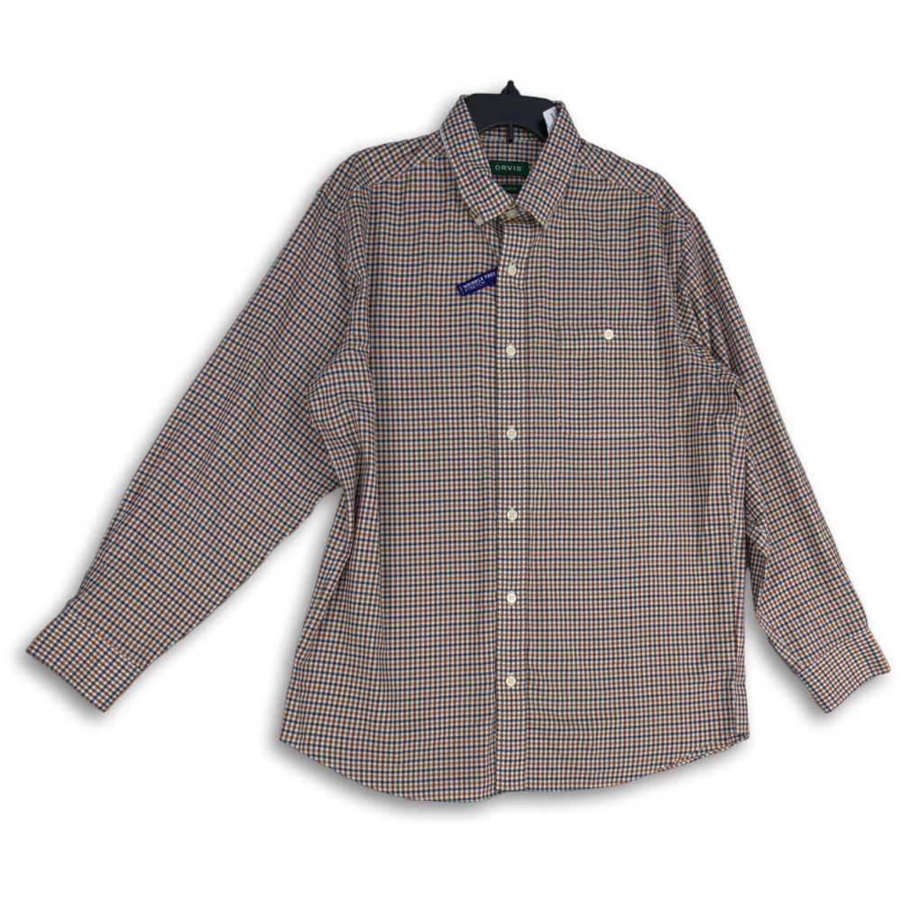NWT Orvis Mens Multicolor Gingham Long Sleeve Col… - image 1