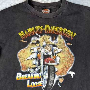 Vtg 90s Harley Davidson Breaking Loose T Shirt Adu