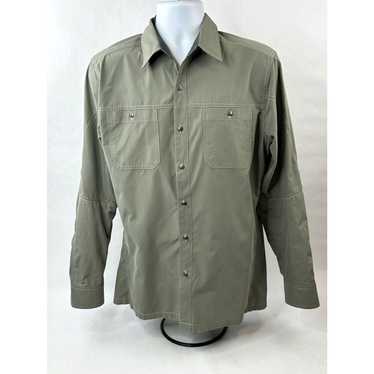 Vintage Kuhl Eluxur Shirt Mens Medium Taupe Long … - image 1