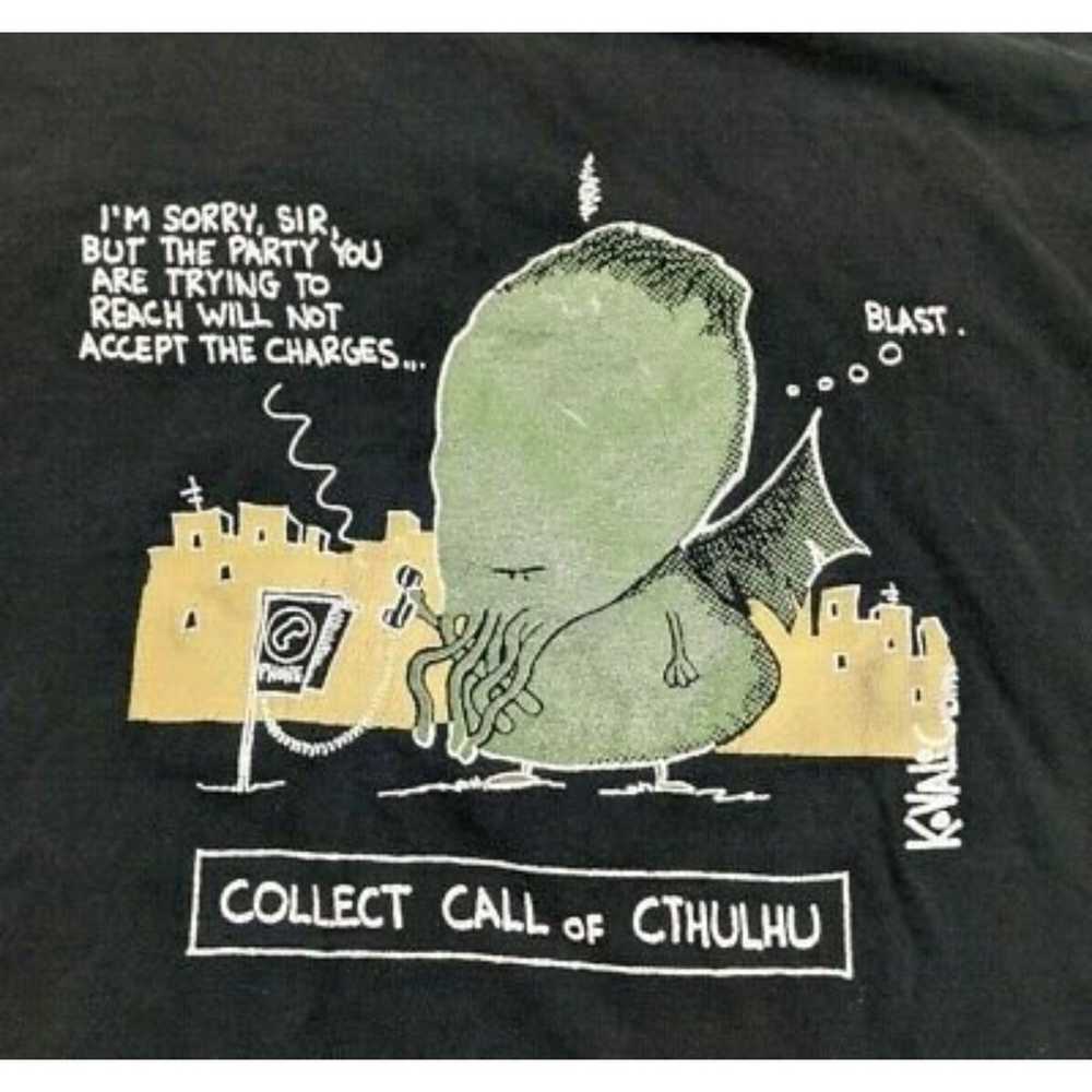 Vintage 90s Jerzees Collect Call of Cthulhu Tee T… - image 2