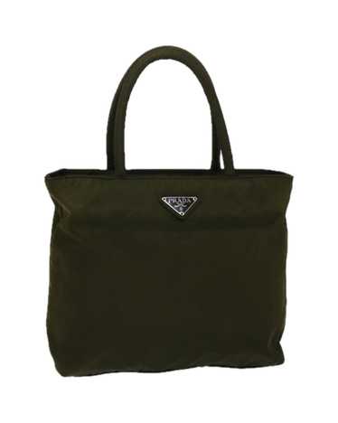 Prada Khaki Synthetic Prada Bag with Guarantee Car