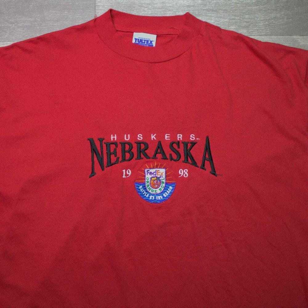 Vintage Tultex Nebraska Huskers T-Shirt 98 Fed Ex… - image 1