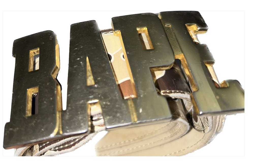 Apex 1 A gold buckle Bape leather belt - image 4