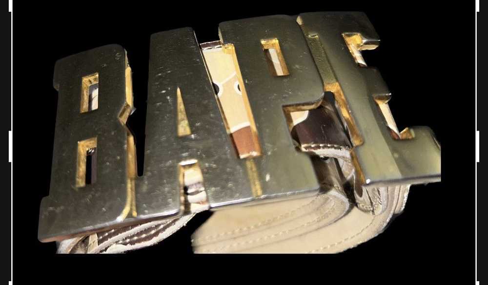 Apex 1 A gold buckle Bape leather belt - image 5