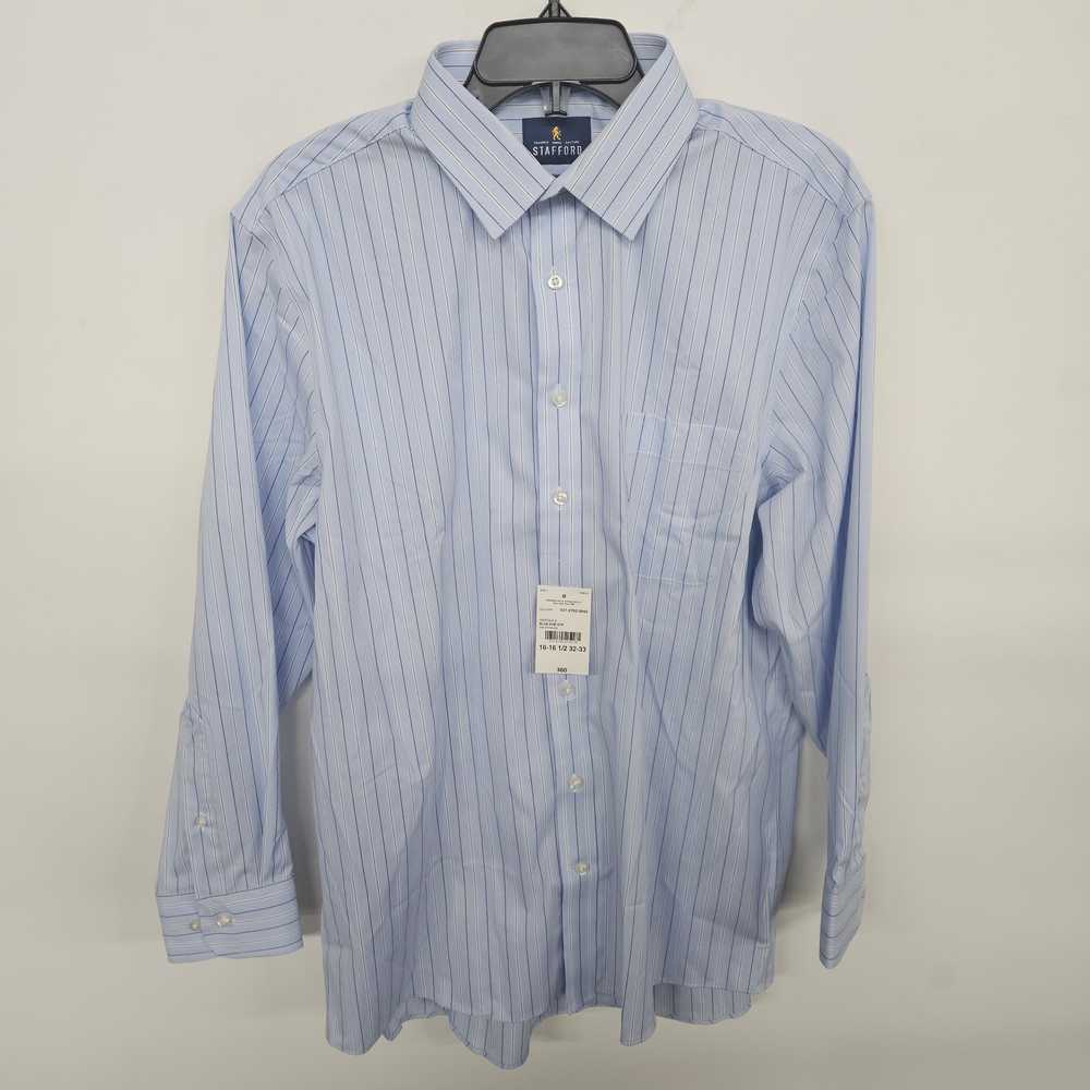 Stafford Long Sleeve Blue Button Up Shirt - image 1