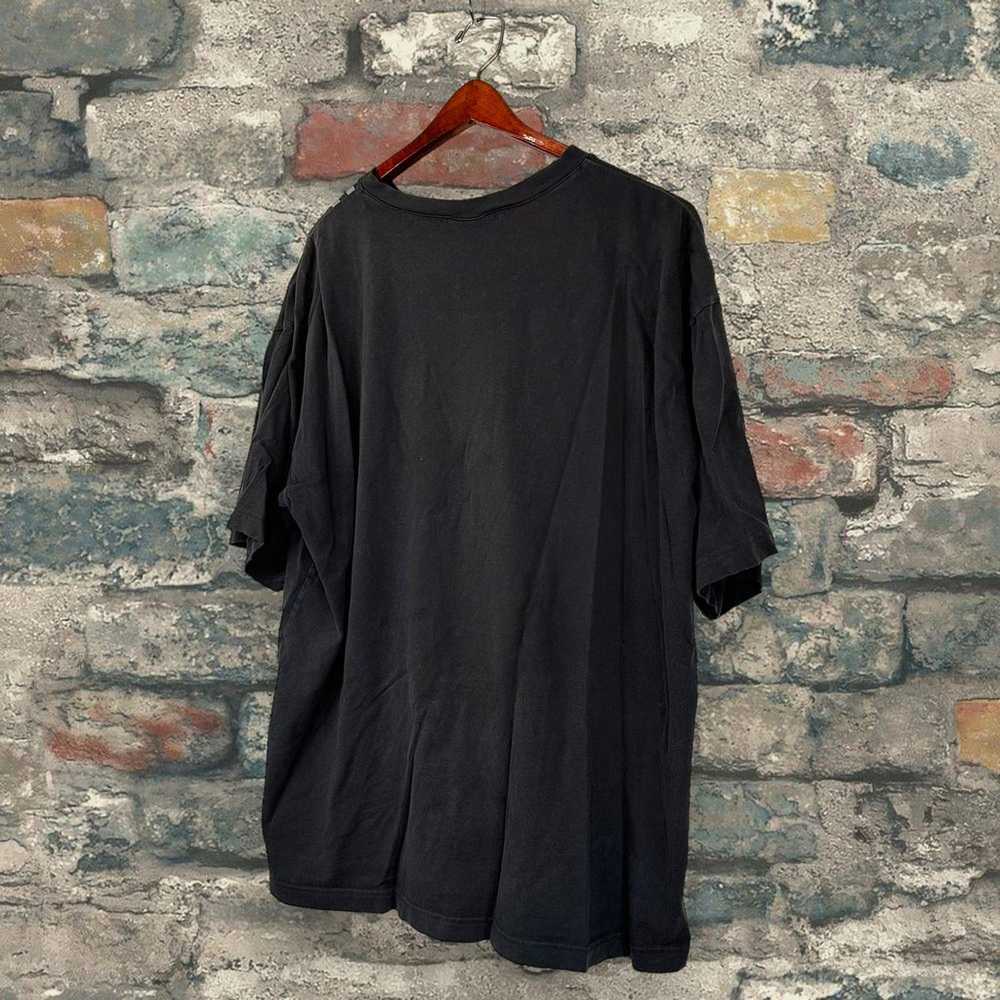 Vintage Nike Shirt Faded Black Cotton Grey Swoosh… - image 5