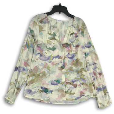 ecru Womens Multicolor Camouflage Long Sleeve But… - image 1