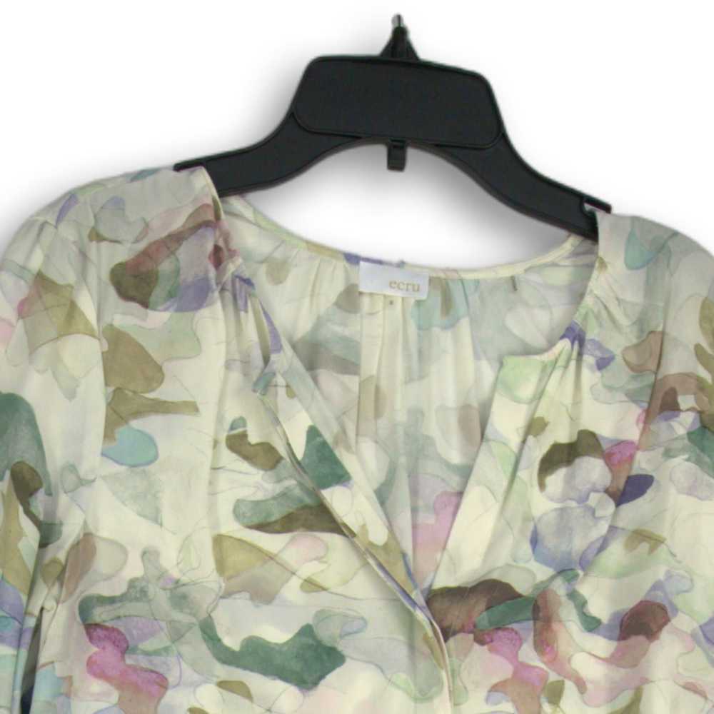 ecru Womens Multicolor Camouflage Long Sleeve But… - image 3
