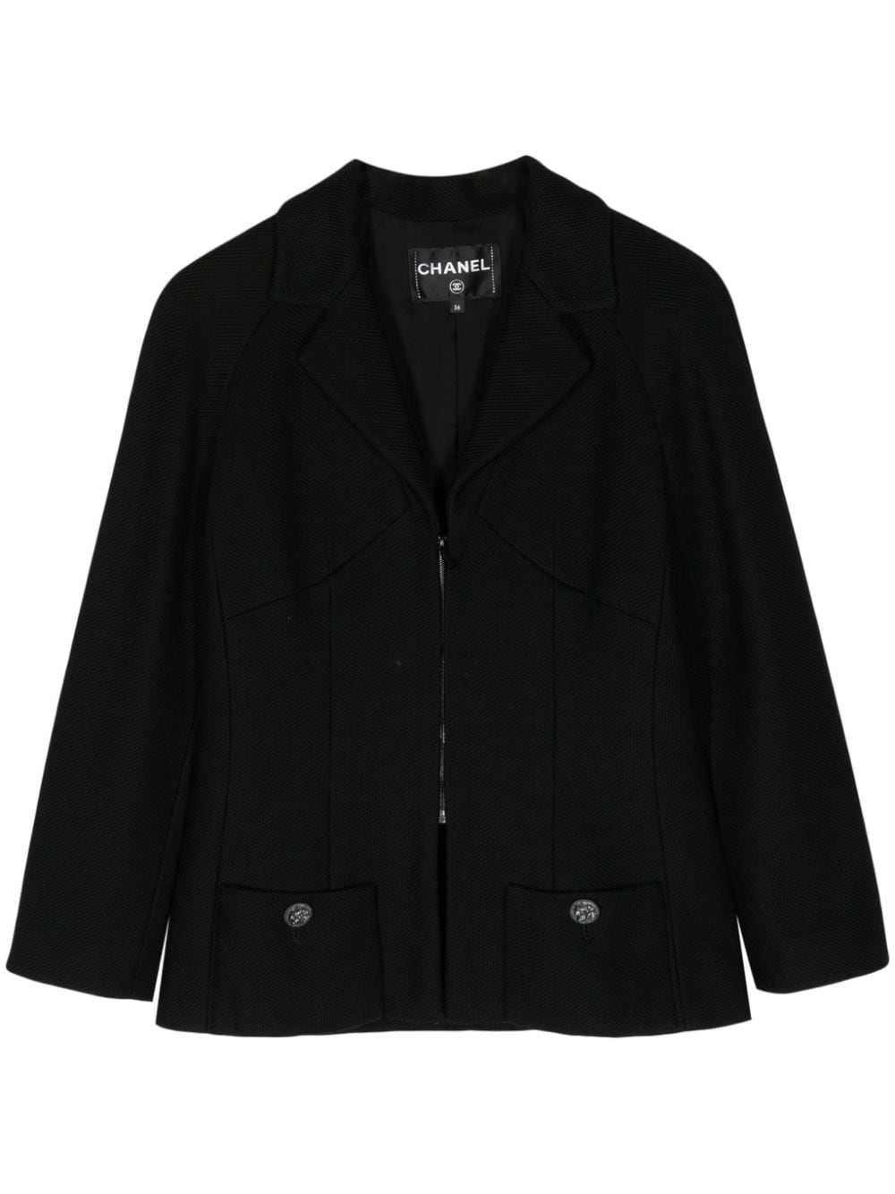 CHANEL Pre-Owned 2000 zip-up mesh jacket - Black - image 1