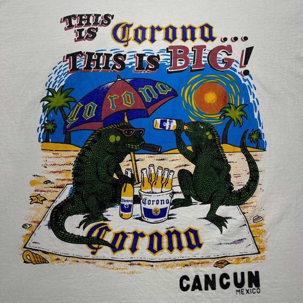 Vintage Corona Lizard This is Big T-Shirt - image 3