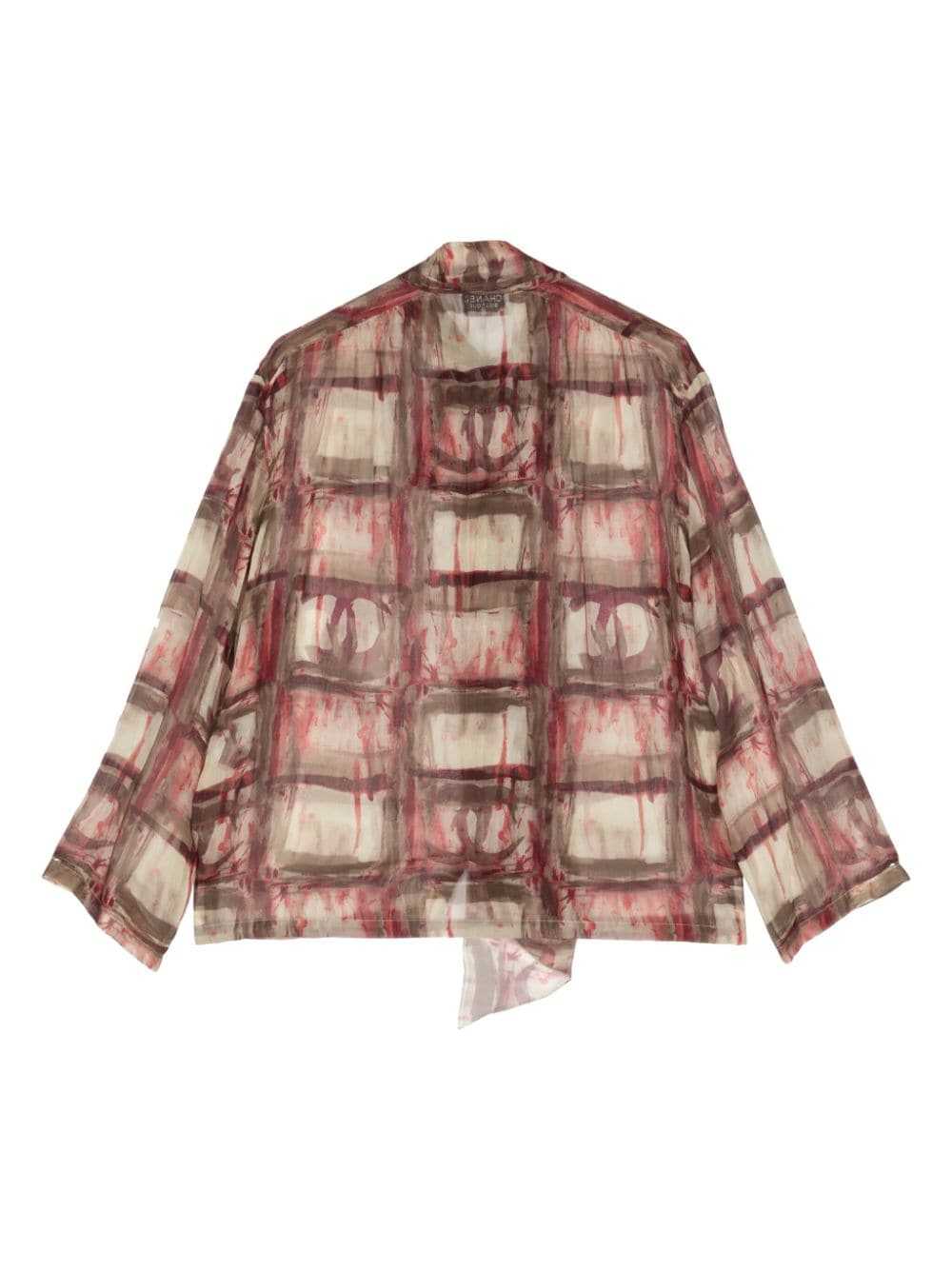 CHANEL Pre-Owned 1990s checked silk shirt - Green - image 2