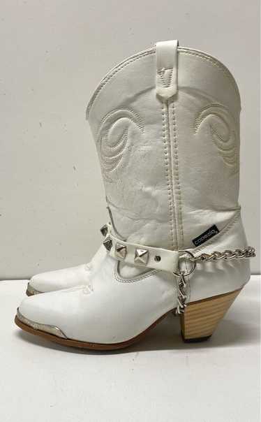 Capezio Boots White Leather Studded Harness Wester