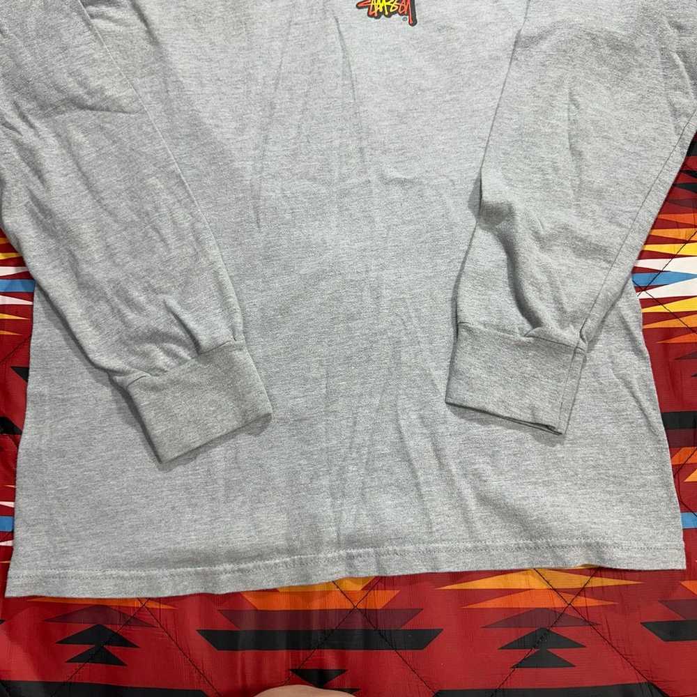 Stussy Flame 8 Ball Long Sleeve Gray T-Shirt Men’… - image 7