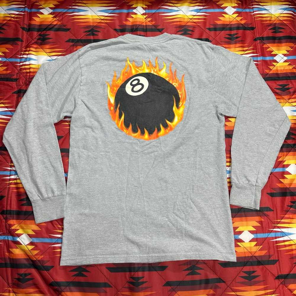 Stussy Flame 8 Ball Long Sleeve Gray T-Shirt Men’… - image 8