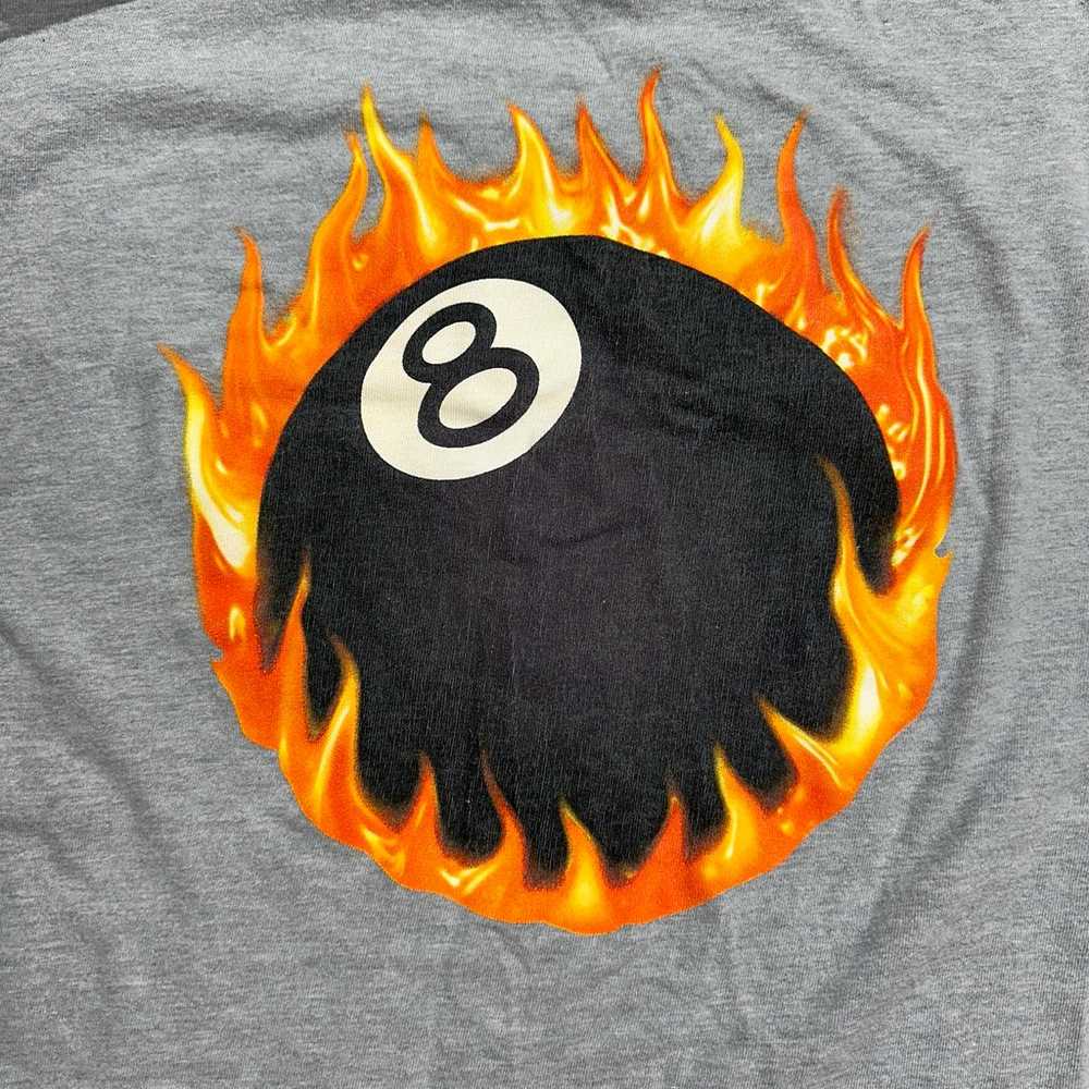 Stussy Flame 8 Ball Long Sleeve Gray T-Shirt Men’… - image 9