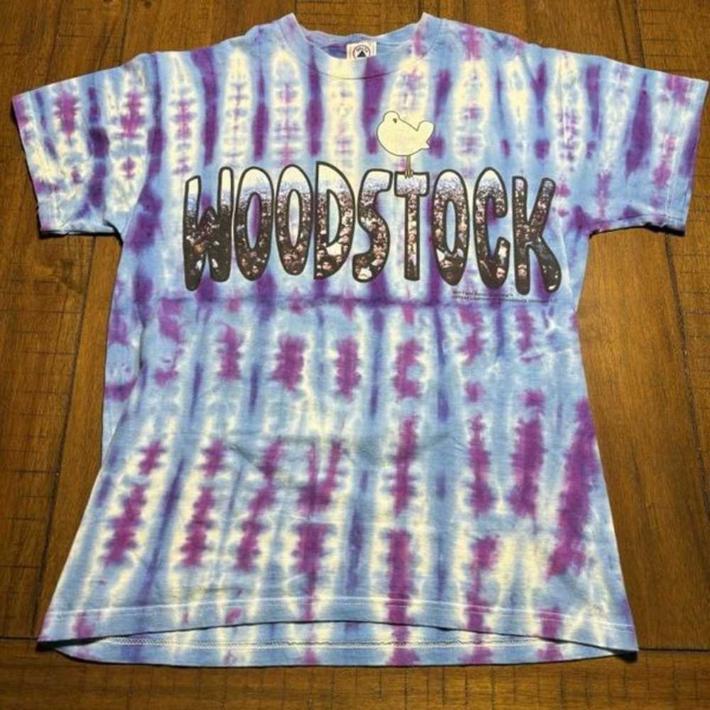 Vintage 1990s Woodstock Music Festival Tie Dye T-… - image 1