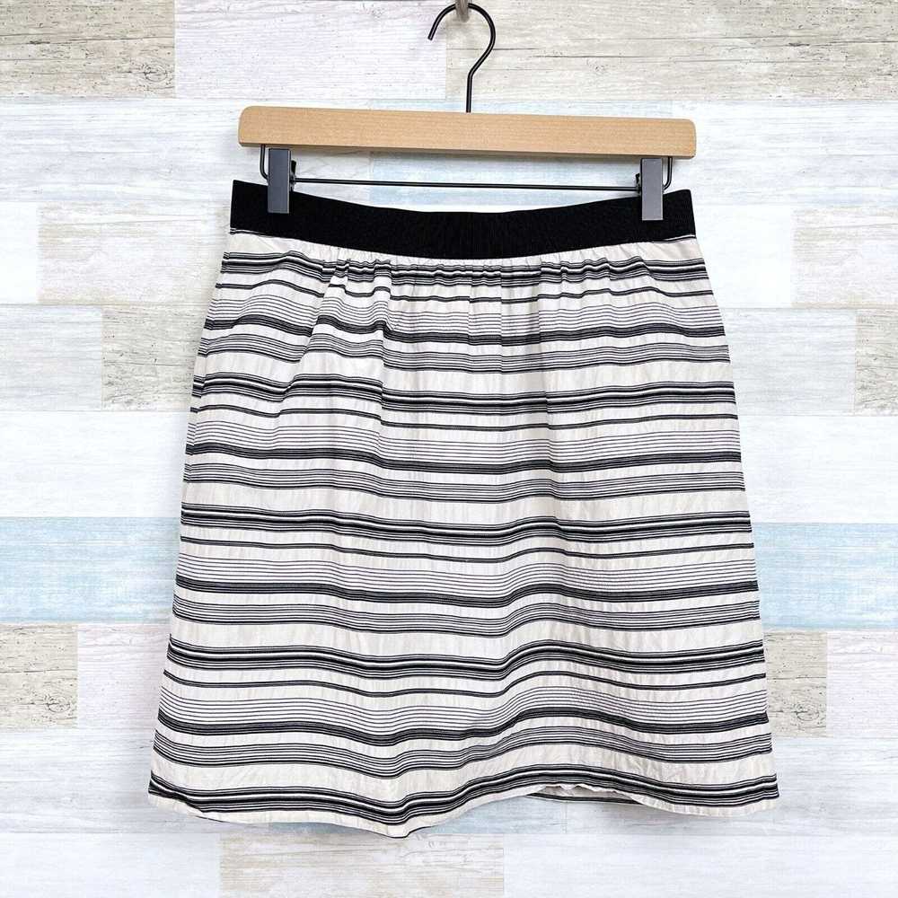 Loft LOFT Silk Blend Banded Waist Striped Skirt W… - image 1