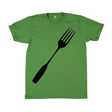 Green Food Lover Giant Fork TShirt Design Screen … - image 1