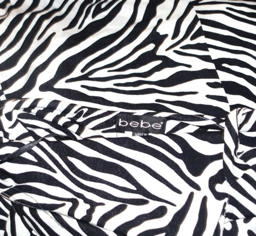 Bebe bebe Black White Zebra Print Halter Dress M - image 8