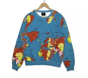 Vintage - Bdg world maps sweatshirts crewneck ove… - image 1