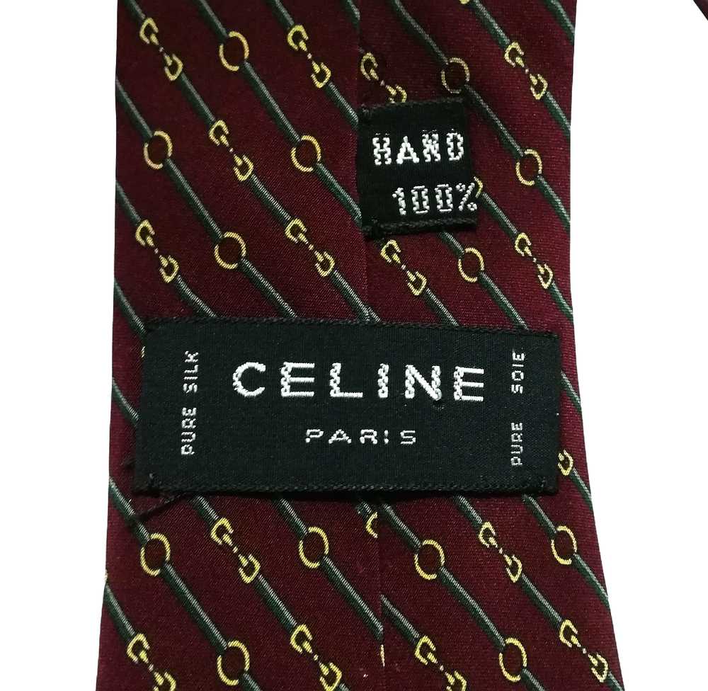 Celine Paris Silk 100% Made Necktie Geometric Des… - image 2