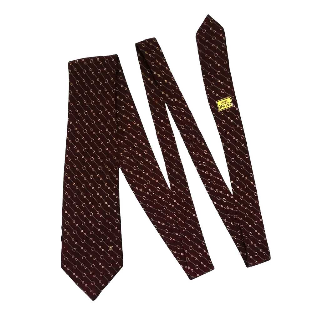 Celine Paris Silk 100% Made Necktie Geometric Des… - image 4