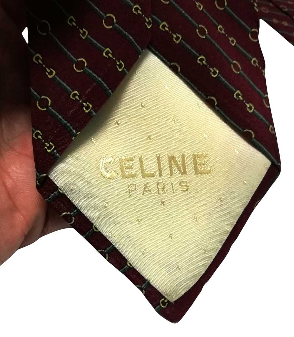 Celine Paris Silk 100% Made Necktie Geometric Des… - image 6